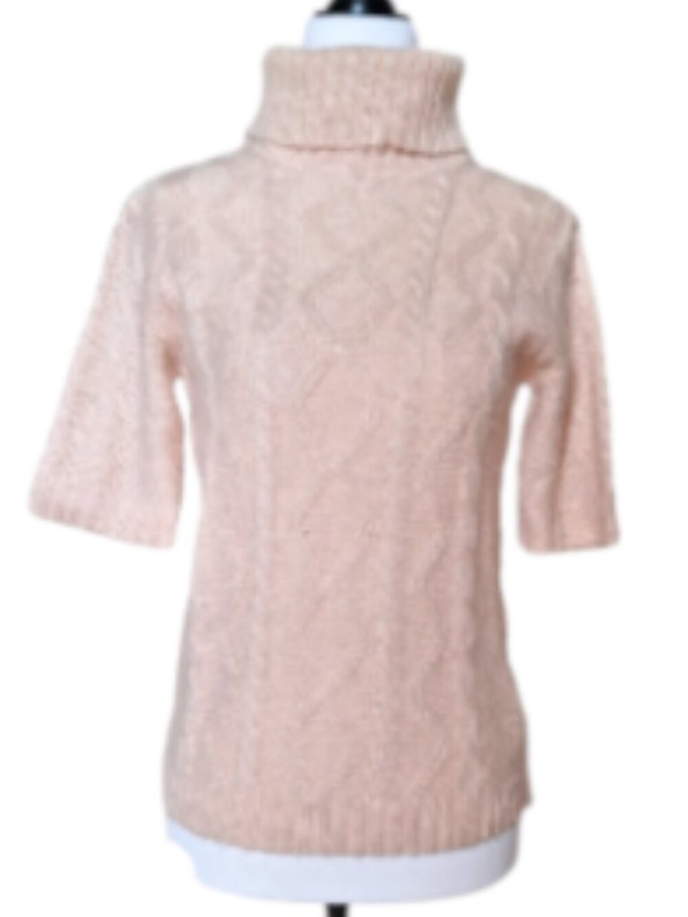 UK2LA SHORT SLEEVE TURTLENECK SWEATER PEACH SIZE SMALL